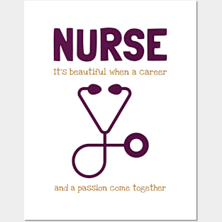 Nurse - career and passion combined Posters and Art